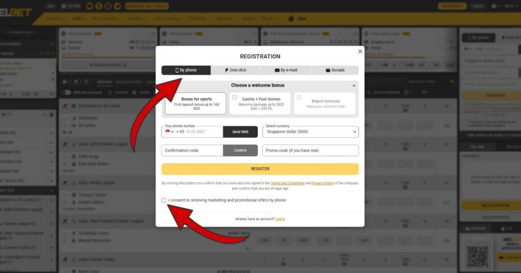 MelBet Registration For phone